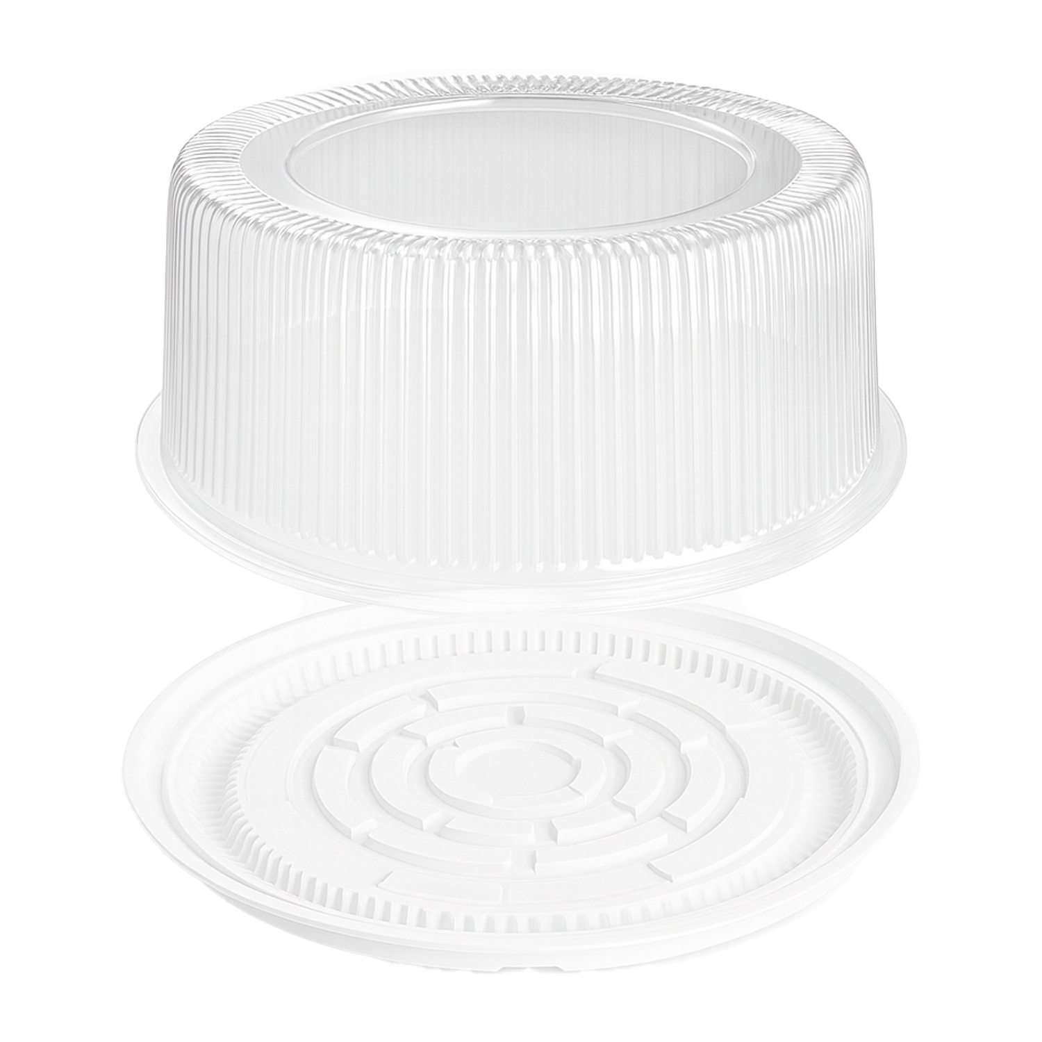 Große runde Tortenverpackung "Gala" | Weiß-Transparent, Ø 32,5 cm
