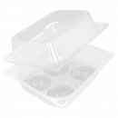 Cupcake-Box "Quartett" für 4 | Transparent, 19,8 x 19,6 cm