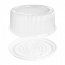 Große runde Tortenverpackung "Gala" | Weiß-Transparent, Ø 32,5 cm